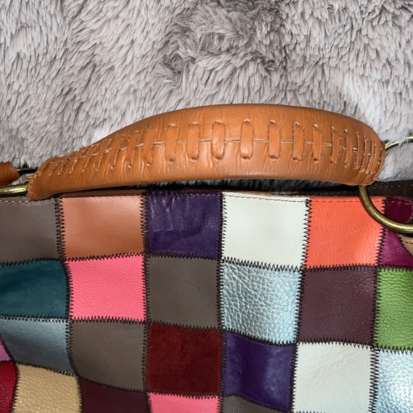 Stella And Max Patchwork Leather
Shoulder Bag Satchel
. 12” deep, 15” wide - Picture 2 of 6